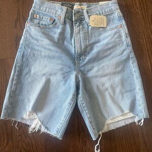 Levi ribcage denim shorts